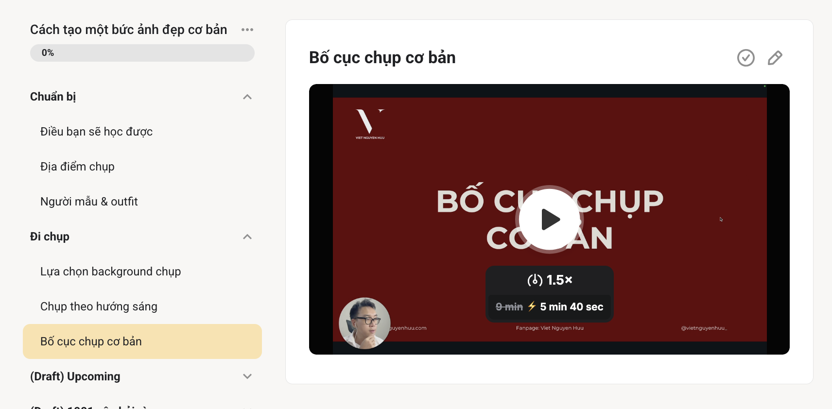 Khoá chụp ảnh đẹp